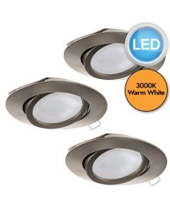 Eglo Lighting - Set of 3 Tedo - 31689 - LED Satin Nickel Recessed Ceiling Downlights
