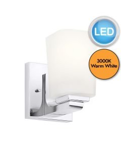 Kichler Lighting - Roehm - KL-ROEHM1-PC - LED Chrome Opal Glass IP44 Bathroom Wall Light