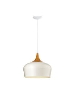 Eglo Lighting - Obregon - 95383 - Cream Natural Oak Wood Ceiling Pendant Light