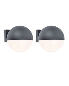 Set of 2 Looma - Dark Grey Opal IP54 Outdoor Wall Washer Lights