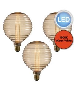 Endon Lighting - Set of 3 Beehive - 97178 - LED E27 ES - Filament Light Bulbs - 130mm dia