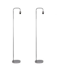 Set of 2 Chrome Arched Floor Lamps Base Only
