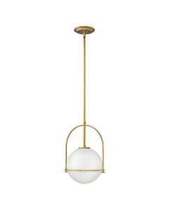 Quintiesse - Somerset - QN-SOMERSET-P-O-HB - Heritage Brass Opal Glass Ceiling Pendant Light