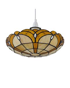 Bridgeton - Tiffany Coloured Glass Uplighter Easy Fit Pendant Shade
