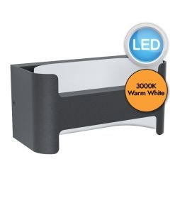 Eglo Lighting - Passirano - 98729 - LED Black White Clear IP44 Outdoor Wall Washer Light