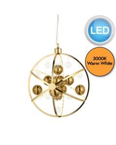 Endon Lighting - Muni - 102608 - LED Gold Clear Glass Ceiling Pendant Light