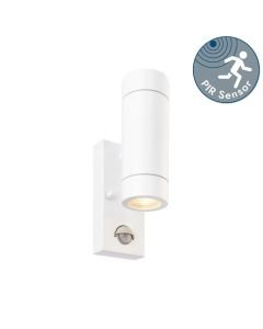 Saxby Lighting - Palin - 75440 - White Clear Glass 2 Light IP44 Outdoor Sensor Wall Light