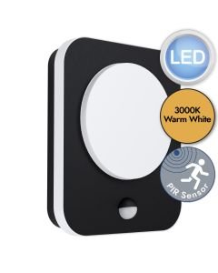 Eglo Lighting - Madriz - 99584 - LED Black White 2 Light IP44 Outdoor Sensor Wall Light
