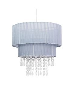 Grey Two Tiered Jewelled Light Shade