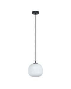 Eglo Lighting - Mantunalle - 99366 - Black White Glass Ceiling Pendant Light