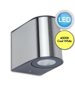 Lutec - Gemini - 5189002118 - LED Stainless Steel Clear Glass IP54 Outdoor Wall Washer Light