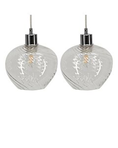 Set of 2 Bradson - Clear Swirl Glass Easy Fit Pendant Shades