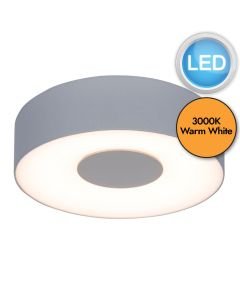 Lutec - Ublo - 6348102112 - LED Silver Opal IP54 Outdoor Ceiling Flush Light