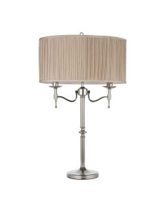 Interiors 1900 - Stanford - 63650 - Nickel Beige 2 Light Table Lamp With Shade