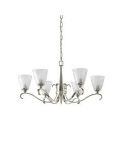 Interiors 1900 - Columbia - 63442 - Nickel Clear Frosted Glass 6 Light Ceiling Pendant Light