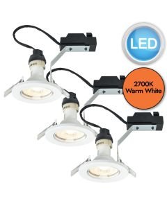 Nordlux - Set of 3 Canis 3-Kit 2700K - 49300101 - LED White Recessed Ceiling Downlights