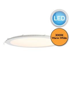 Saxby Lighting - SirioDISC - 73813 - LED White Frosted IP44 24w 3000k 298mm Dia Recessed Ceiling Downlight