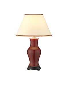 Elstead Lighting - Oxblood - DL-MAJIN-SMALL-TL-OXB - Oxblood Ivory Ceramic Table Lamp With Shade
