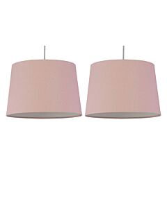 Set of 2 Pink Glitter Cotton 28cm Tapered Cylinder Pendant or Lamp Shades