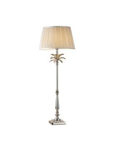Endon Lighting - Leaf - 91160 - Nickel Oyster Table Lamp With Shade