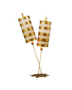Flambeau Lighting - Nettle Luxe - FB-NETTLELUX-G-TL - Gold Leaf 2 Light Table Lamp With Shade