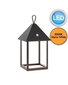 Endon Lighting - Hoot - 106789 - LED Black Clear Glass IP44 Touch Outdoor Portable Lamp