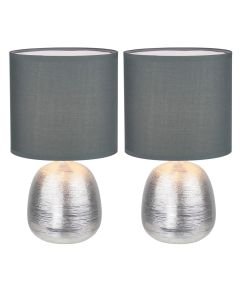 Set of 2 Radley - Silver Ceramic Lamps