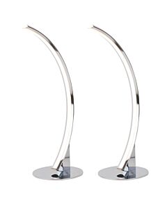 Set of 2 Polished Chrome LED Arc Table Lamps
