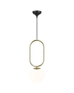 Nordlux - Shapes 22 - 2120013035 - Brushed Brass Opal Glass Ceiling Pendant Light