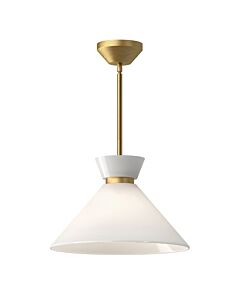 Elstead Lighting - Halston - ALM-HALSTON-P-M-GD - Gold Opal Glass Ceiling Pendant Light