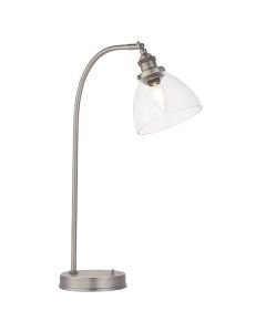 Endon Lighting - Hansen - 91740 - Silver Clear Glass Task Table Lamp