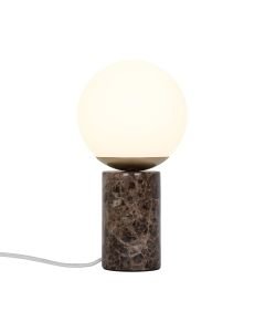 Nordlux - Lilly Marble - 2213575018 - Brown Marble White Glass Table Lamp