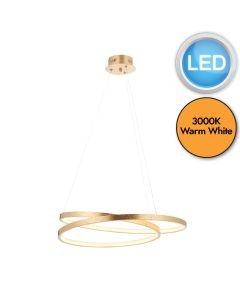 Endon Lighting - Scribble - 72479 - LED Gold Leaf Frosted Ceiling Pendant Light