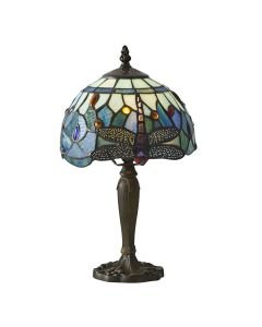 Interiors 1900 - Dragonfly - 64088 - Dark Bronze Tiffany Glass Table Lamp