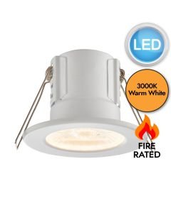 Saxby Lighting - ShieldECO 800 - 74707 - LED White Clear IP65 3000k Bathroom Recessed Fire Rated Ceiling Downlight
