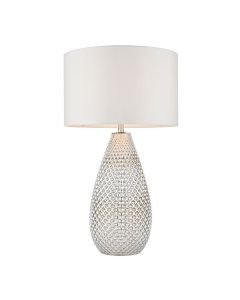 Endon Lighting - Livia - 77093 - Mercury Glass Vintage White Table Lamp With Shade