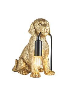 Endon Lighting - Labrador Puppy - 107364 - Vintage Gold Black Table Lamp