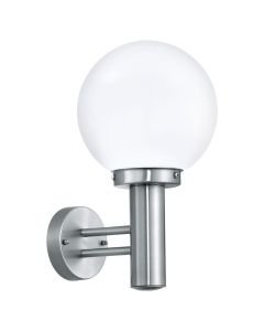 Eglo Lighting - Nisia - 30205 - Stainless Steel White Glass IP44 Outdoor Wall Light