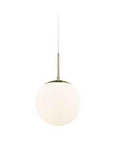 Nordlux - Grant 25 - 2010563035 - Brushed Brass Opal Glass Ceiling Pendant Light