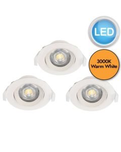 Eglo Lighting - Set of 3 Sartiano - 32896 - LED White Recessed Ceiling Downlights