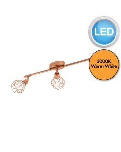 Eglo Lighting - Zapata - 95547 - LED Copper White Glass 3 Light Ceiling Spotlight