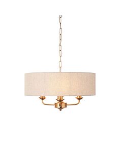 Endon Lighting - Highclere - 110723 - Vintage Brass Natural 3 Light Ceiling Pendant Light