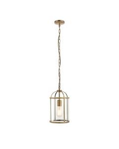 Endon Lighting - Lambeth - 69454 - Antique Brass Clear Glass Ceiling Pendant Light