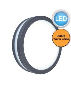 Lutec - Titan - 6336203118 - LED Dark Grey Opal IP54 Outdoor Bulkhead Light