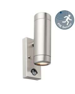 Saxby Lighting - Odyssey - 97821 - Stainless Steel Clear Glass 2 Light IP44 Outdoor Sensor Wall Light
