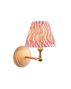 Endon Lighting - Wood Wing & Ripple 16cm - 115845 - Ash Wood Pink Wall Light