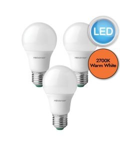 3 x 8.6W LED E27 Light Bulbs - Warm White