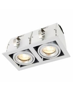 Saxby Lighting - Garrix - 78536 - White Silver 2 Light Recessed Ceiling Downlight