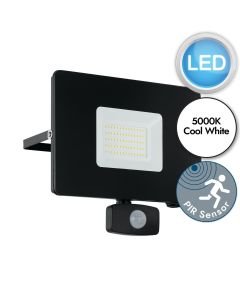 Eglo Lighting - Faedo 3 - 97463 - LED Black Clear Glass IP44 Outdoor Sensor Floodlight