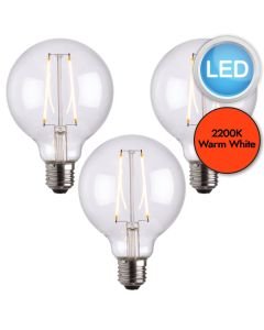 Endon Lighting - Set of 3 Globe - 77108 - LED E27 ES - Filament Light Bulbs - 95mm dia